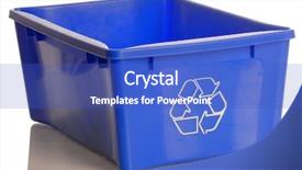  Presentation with bin - Audience pleasing theme consisting of blue recycle bin isolated backdrop and a cobalt blue colored foreground