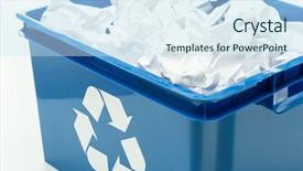  Presentation with recycling paper - Theme with blue recycling bin box background and a sky blue colored foreground