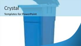 Presentation with recycling - PPT theme with blue recycling bin isolated background and a light blue colored foreground