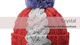  Presentation with red white blue - Presentation design featuring blue-red-and-white-woolen background and a soft green colored foreground