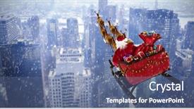  Presentation with low angle view of fictitious - Theme consisting of blue red angles - high angle view of santa background and a ocean colored foreground