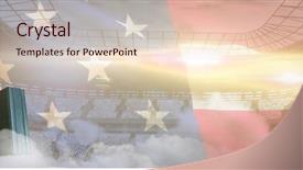  Presentation with low angle view of hockey - Audience pleasing PPT theme consisting of blue red angles - low angle view of businessman backdrop and a lemonade colored foreground