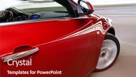  Presentation with luxury car - Theme featuring blue red angles - side view of turning luxury background and a tawny brown colored foreground