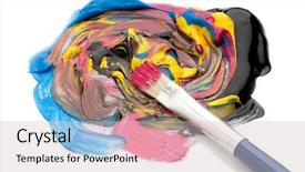  Presentation with yellow color - PPT theme with blue red green yellow - mixed color background and a  colored foreground