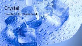  Presentation with purple floral ice - Beautiful theme featuring blue reflection - ice and cubes backdrop and a  colored foreground