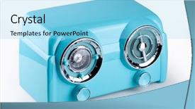  Presentation with retro radio - Audience pleasing presentation consisting of blue retro radio backdrop and a arctic colored foreground