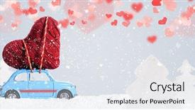  Presentation with retro - Slides enhanced with blue retro toy car delivering background and a sky blue colored foreground