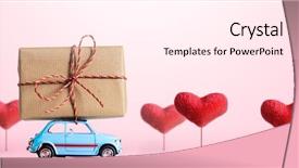  Presentation with pink blue - Beautiful theme featuring blue retro toy car delivering backdrop and a pink colored foreground