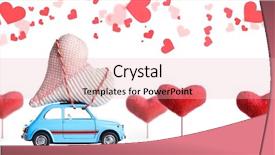  Presentation with toy - Slide deck having blue retro toy car delivering background and a lemonade colored foreground