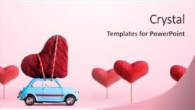  Presentation with blue pink - Cool new slide deck with blue retro toy car delivering backdrop and a pink colored foreground