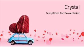  Presentation with pink blue - Cool new PPT layouts with blue retro toy car delivering backdrop and a white colored foreground