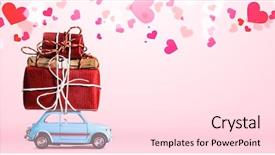  Presentation with pink blue - Beautiful slide deck featuring blue retro toy car delivering backdrop and a lemonade colored foreground