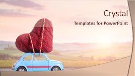  Presentation with toy - Audience pleasing PPT layouts consisting of blue retro toy car delivering backdrop and a cream colored foreground