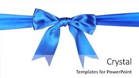  Presentation with blue ribbon - Theme consisting of blue ribbon and bow isolated background and a white colored foreground
