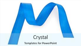  Presentation with blue ribbon - Beautiful slides featuring blue ribbon isolated on white backdrop and a  colored foreground