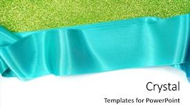  Presentation with blue ribbon - Presentation theme consisting of blue ribbon on white background background and a  colored foreground