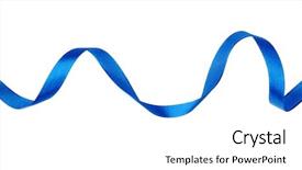  Presentation with blue ribbon - Slide deck having blue ribbon on white background background and a white colored foreground