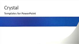  Presentation with blue ribbon - PPT theme enhanced with blue ribbon on white background background and a  colored foreground