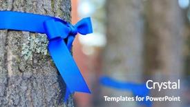  Presentation with support - Presentation theme enhanced with blue ribbons support fallen police background and a teal colored foreground