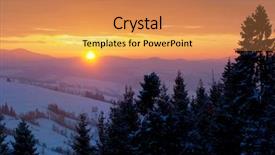  Presentation with blue ridge mountains - Presentation theme with blue ridge - beautiful sunrise in carpathian mountains background and a  colored foreground