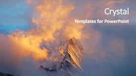 Presentation with sunset - Beautiful theme featuring blue ridge - dramatic sunset over famous matterhorn backdrop and a coral colored foreground