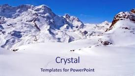  Presentation with winter in the swiss alps - Beautiful presentation theme featuring blue ridge - landscape of ski path backdrop and a  colored foreground