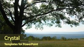  Presentation with blue mountain - Amazing slide deck having blue ridge - mountain view from a field backdrop and a tawny brown colored foreground