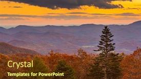  Presentation with blue ridge mountains - PPT theme with blue-ridge-mountains-at-sunset background and a tawny brown colored foreground