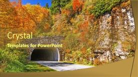  Presentation with tunnel - Presentation theme enhanced with blue-ridge-parkway-tunnel background and a tawny brown colored foreground