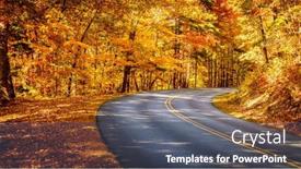  Presentation with asheville - Theme having blue-ridge-parkway-winding-through background and a gray colored foreground