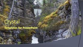  Presentation with canada - PPT layouts featuring blue-river-in-narrow-canyon background and a tawny brown colored foreground