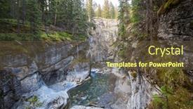  Presentation with canada - PPT theme consisting of blue-river-in-narrow-canyon background and a tawny brown colored foreground