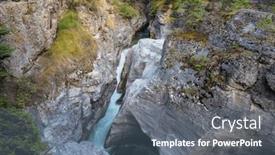 Presentation with canada - Slide set featuring blue-river-in-narrow-canyon background and a ocean colored foreground