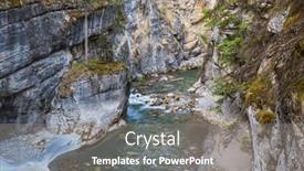  Presentation with canada - Slide deck having blue-river-in-narrow-canyon background and a gray colored foreground