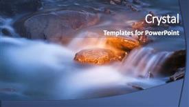  Presentation with blue night - Amazing PPT layouts having blue river stream at night backdrop and a ocean colored foreground