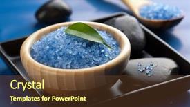  Presentation with blue spa - Slides consisting of blue rock - herbal salt and spa stones background and a tawny brown colored foreground
