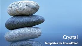  Presentation with stones - Presentation with blue rock - pile of pebble stones background and a teal colored foreground