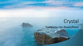  Presentation with sea water - Presentation theme featuring blue rock - stones in sea water background and a  colored foreground