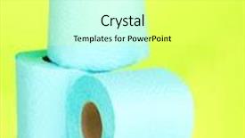  Presentation with toilet - Audience pleasing slide set consisting of blue rolls of toilet paper backdrop and a white colored foreground