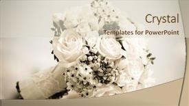  Presentation with white wedding - Cool new PPT theme with beautiful white wedding bouquet backdrop and a lemonade colored foreground