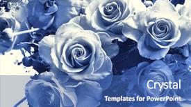  Presentation with roses - PPT layouts consisting of roses blue - photographic reproduction cyanotype background and a ocean colored foreground