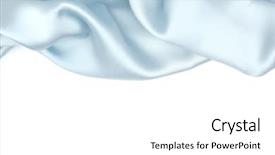  Presentation with satin - Cool new PPT theme with blue satin isolated on white backdrop and a white colored foreground