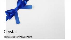  Presentation with birthday card - Audience pleasing theme consisting of blue satin ribbon and card backdrop and a white colored foreground