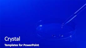  Presentation with microbiological - Theme enhanced with blue science - image of droplet and glass background and a black colored foreground