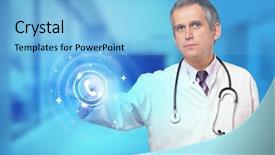  Presentation with call center - Amazing theme having touching blue screen with call backdrop and a light blue colored foreground