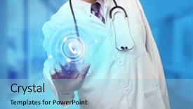  Presentation with call center - Theme having touching blue screen with call background and a light blue colored foreground