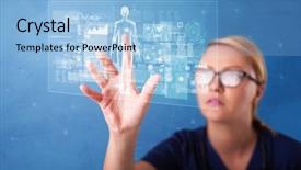  Presentation with blue - Cool new slides with blue screen with full body backdrop and a light blue colored foreground