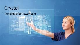  Presentation with blue - Colorful presentation theme enhanced with blue screen with full body backdrop and a light blue colored foreground