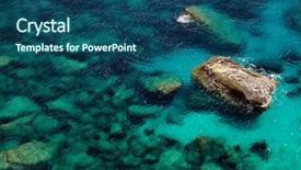  Presentation with rocks - Colorful PPT layouts enhanced with blue-sea-and-rocks backdrop and a ocean colored foreground