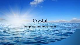  Presentation with sea sun - Slide deck enhanced with blue sea and sun on sky background and a light blue colored foreground